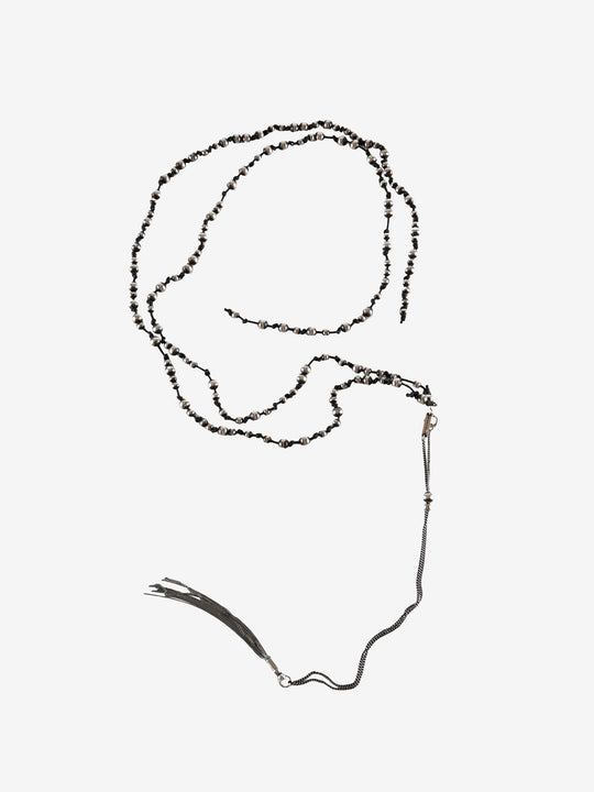 Black necklace, front view