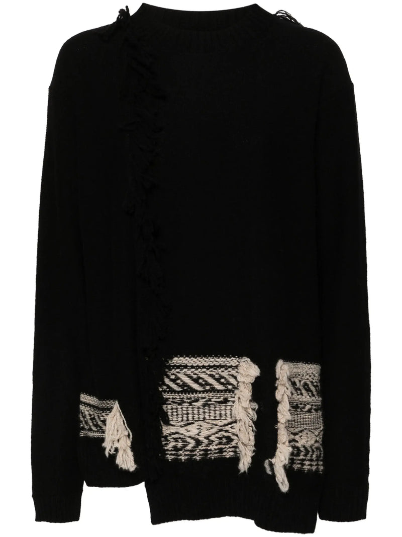 Y'S - Women Jagged Edge Knit JQ Sweater