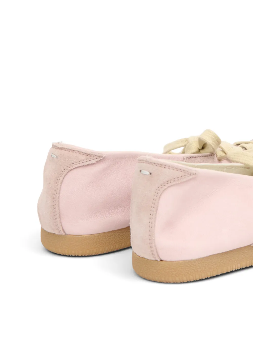 Close up of tan shoes, showing texture of the Calf Leather fabric