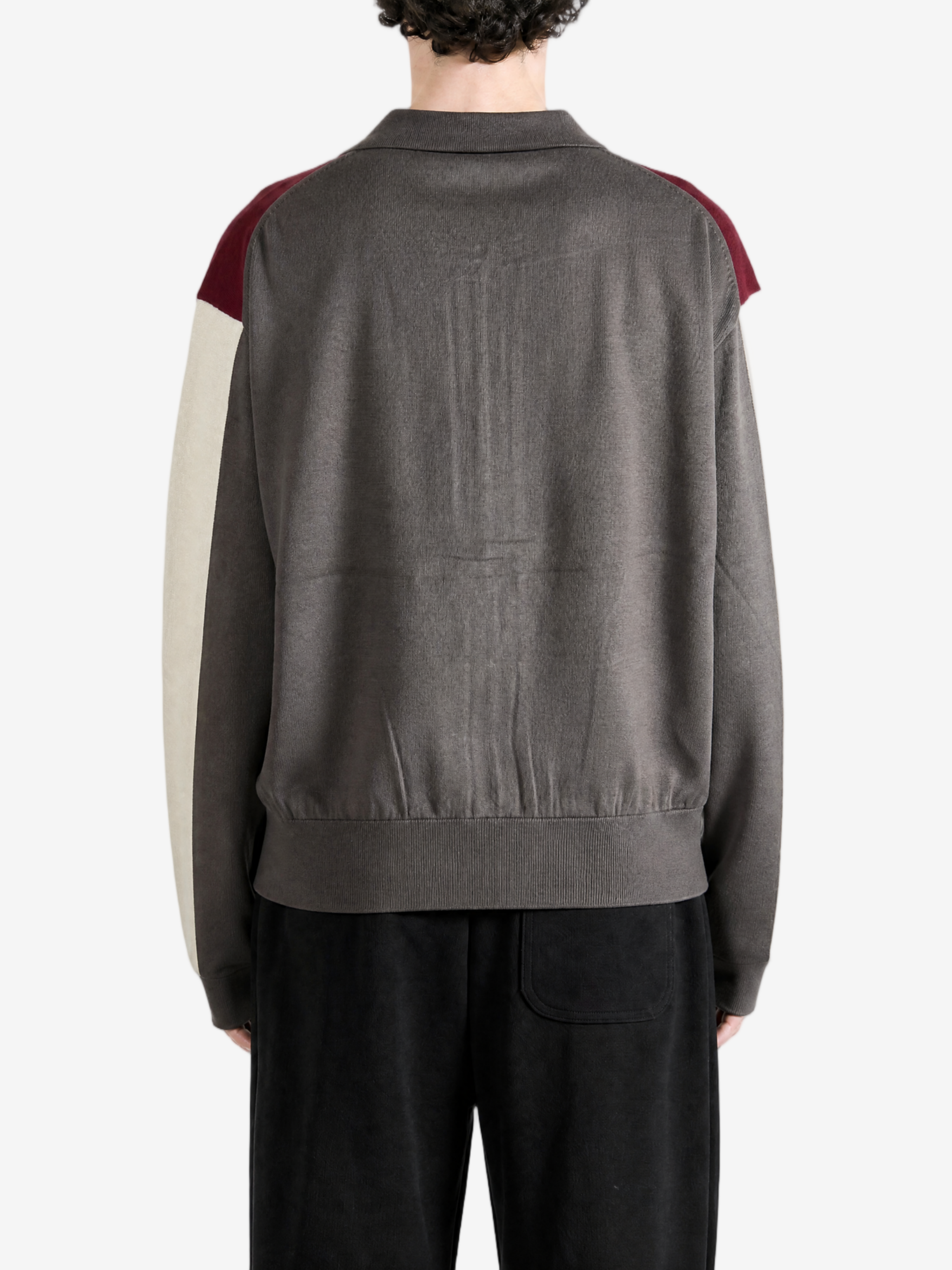Grey knitwear, full body view