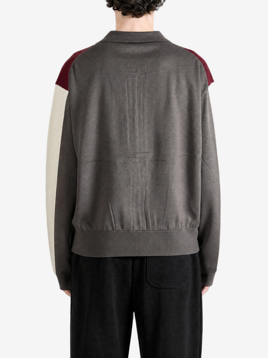 Grey knitwear, full body view
