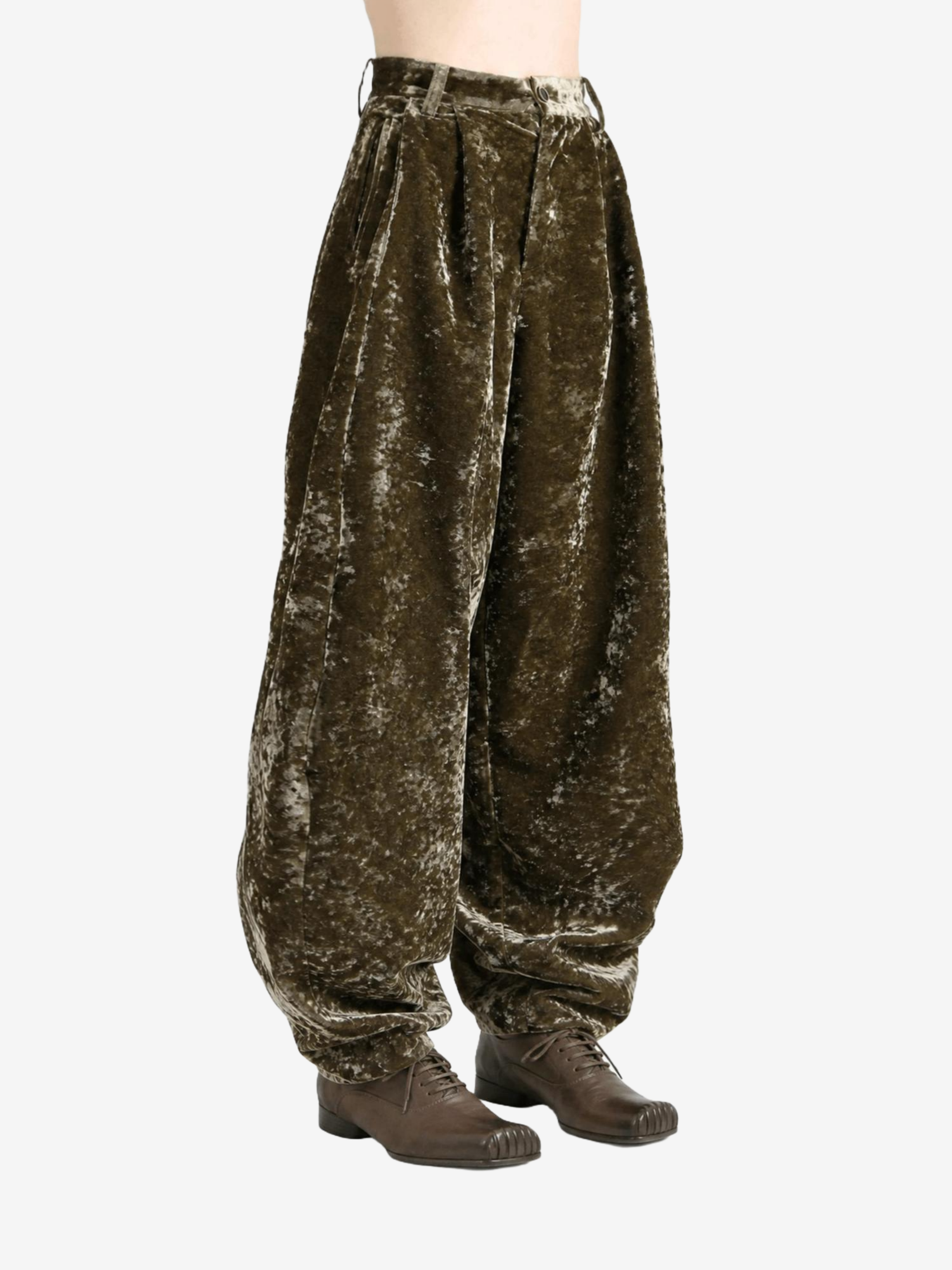 Green pants, front view