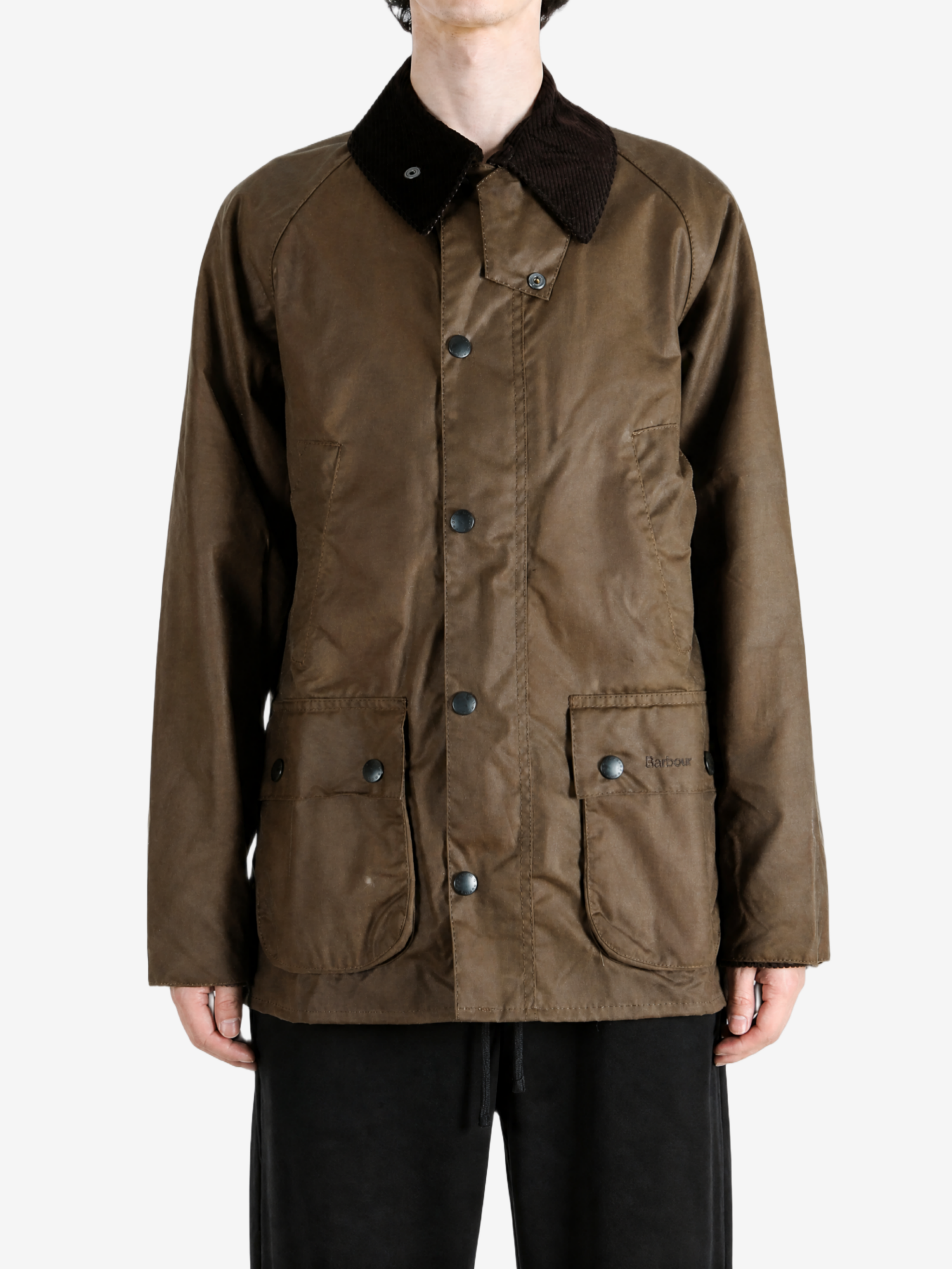 Brown jacket, full body view