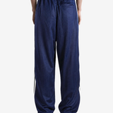 Navy pants, full body view