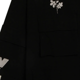 Close up of the black coats, showing texture of the blended fabric