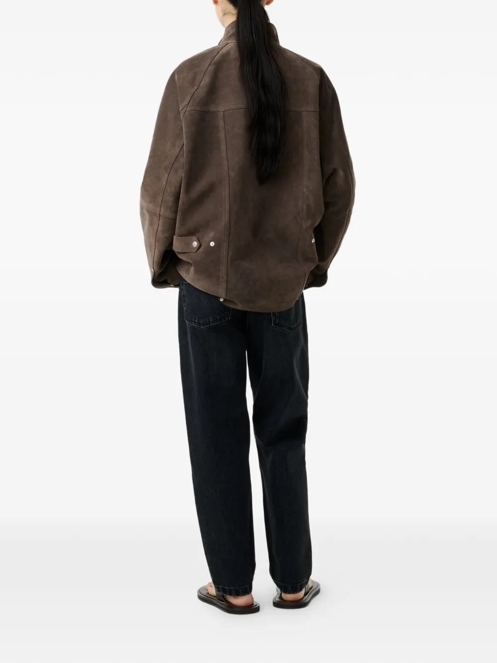 Brown jacket, full body view