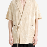 Tan shirt, full body view