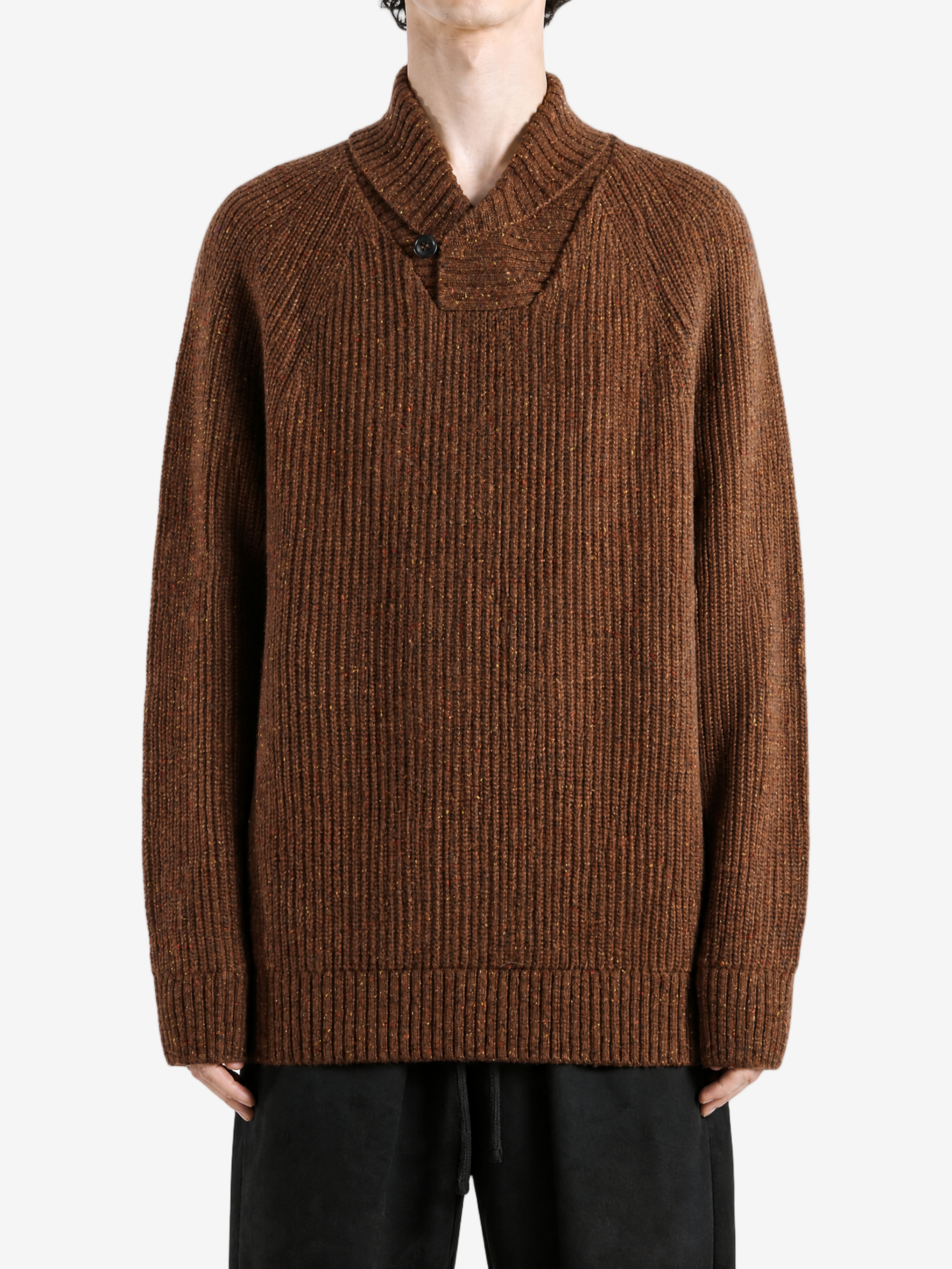 Brown hoodie, full body view