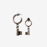 Grey earrings, front view