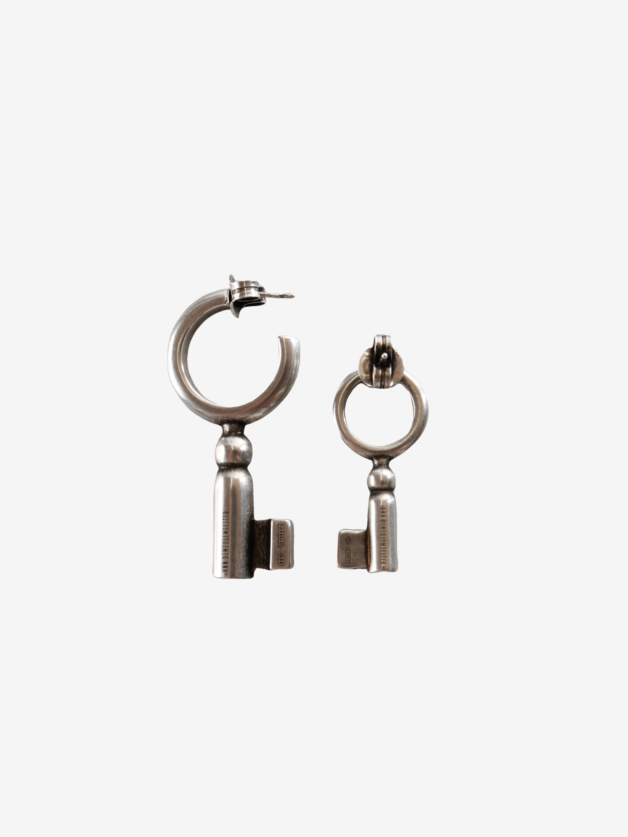 Grey earrings, front view