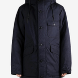 Navy jacket, full body view