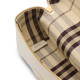 Close up of Tan bag, showing detail
