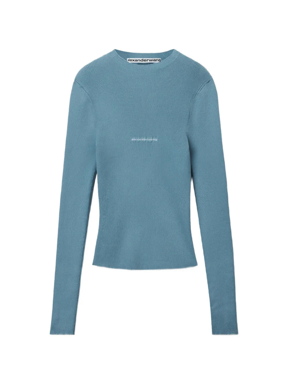 Blue top, front view
