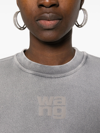 ALEXANDER WANG Women W/ Puff Paint Logo  Essential Terry Crew Sweatshirt