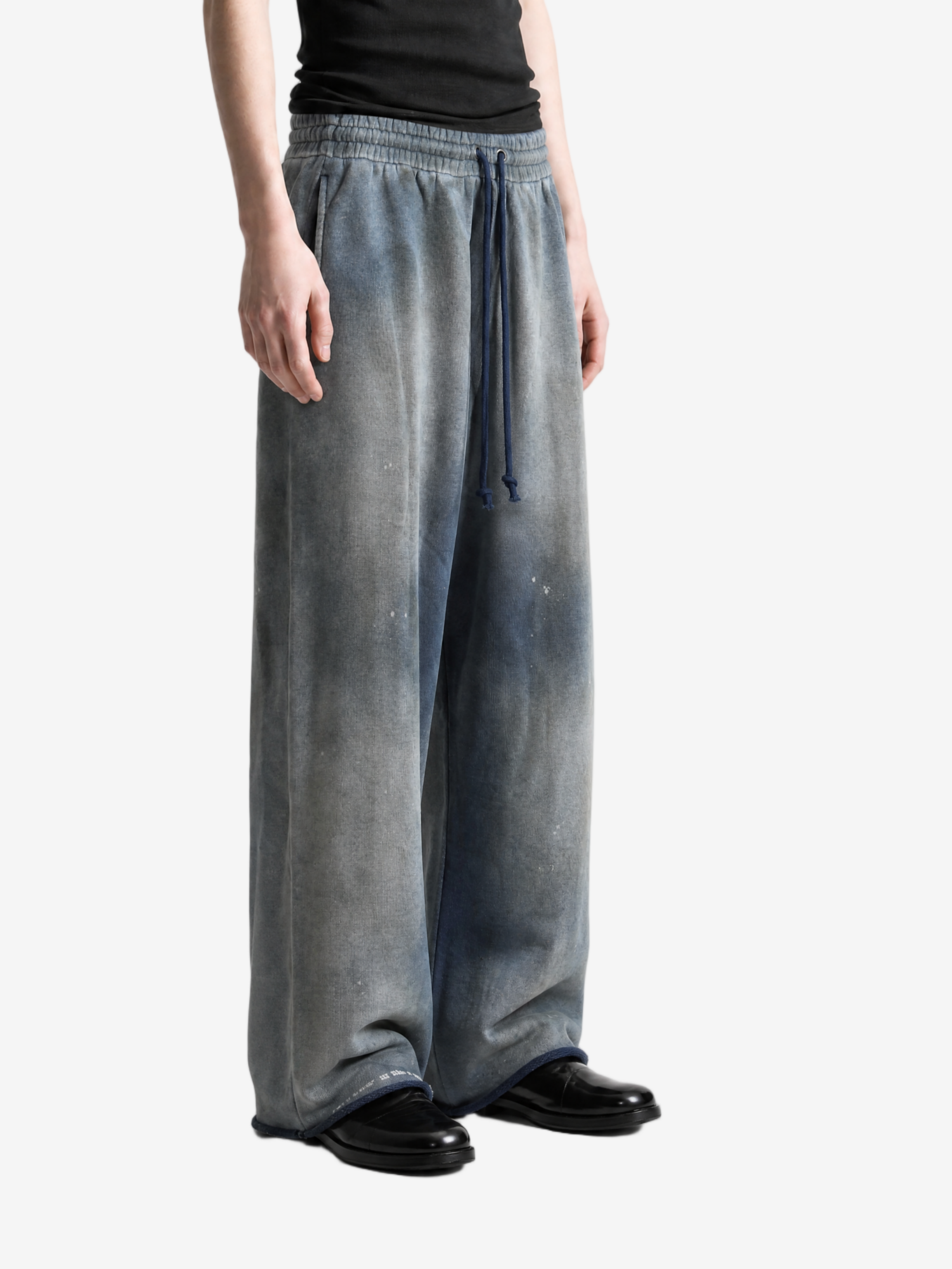 Grey pants, full body view
