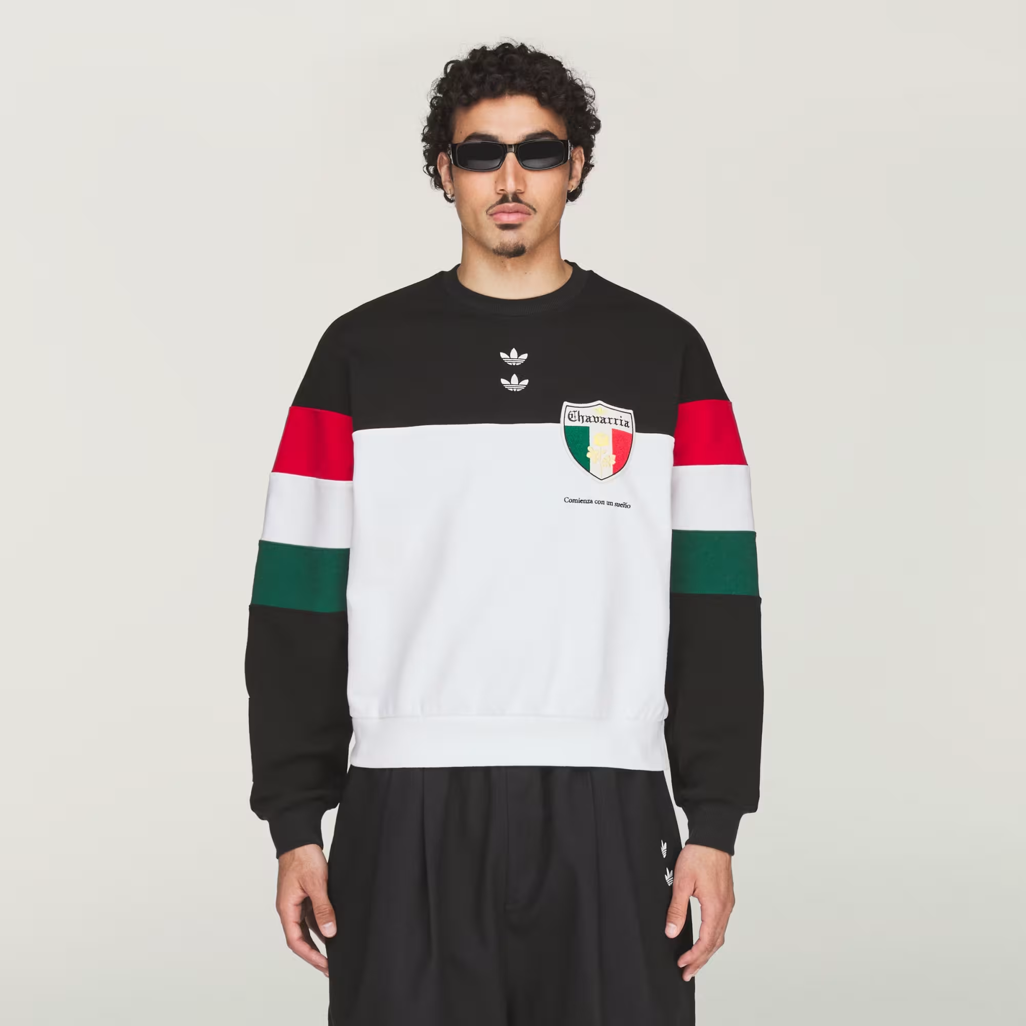 White sweatshirt, front view