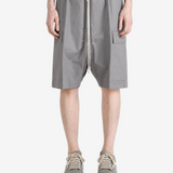 Grey shorts, full body view