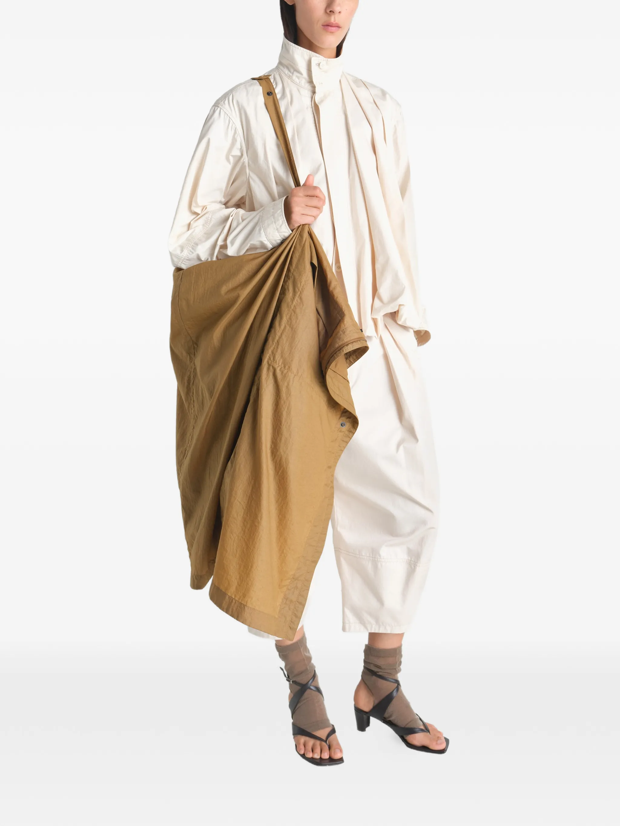 Brown jacket,full body view