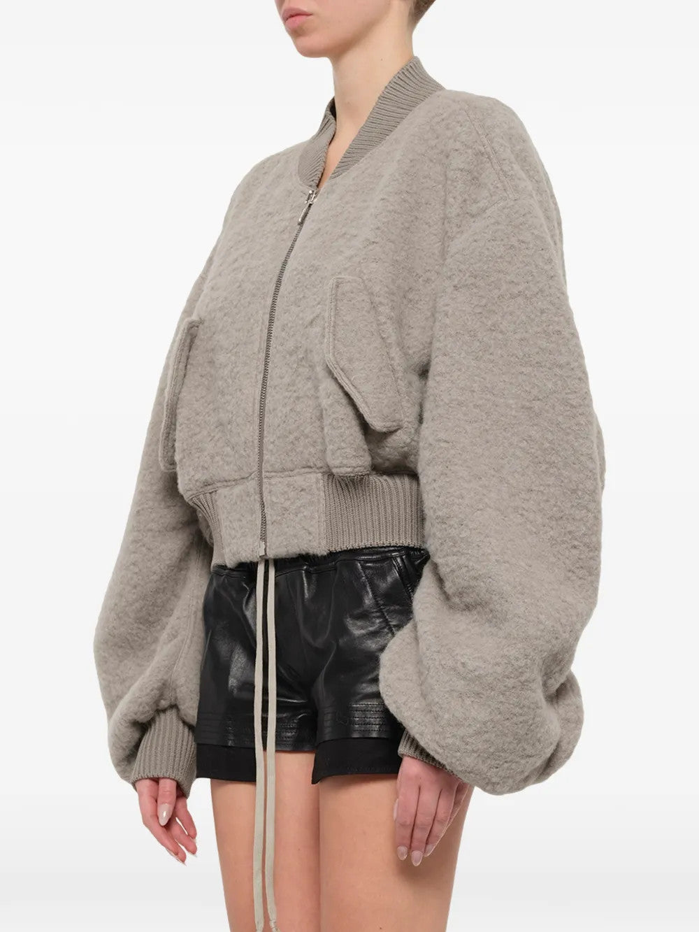 Grey jacket, full body view