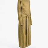 Tan dress, full body view