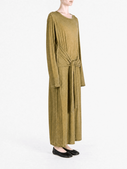 Tan dress, full body view