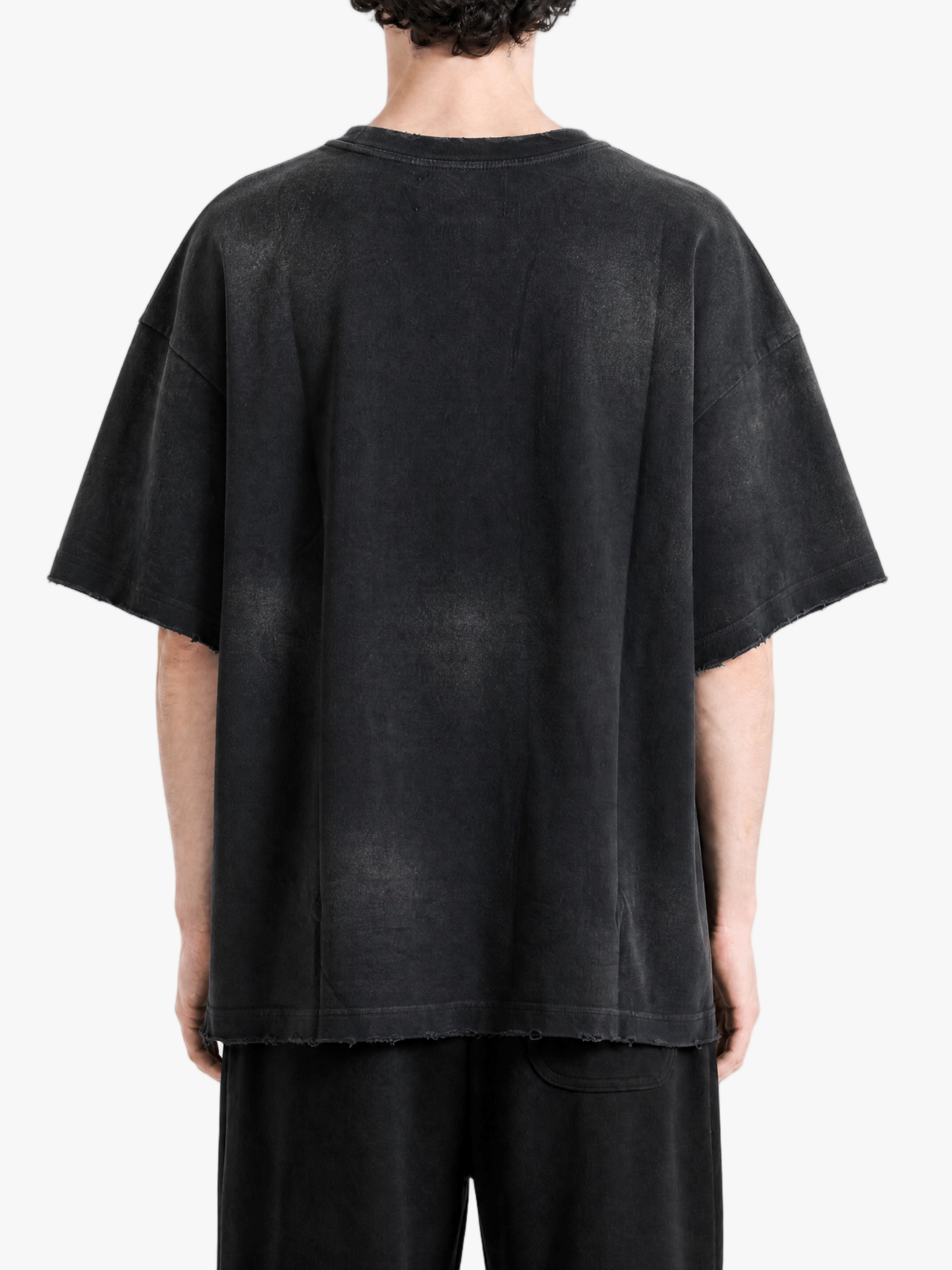 Black t-shirt, full body view