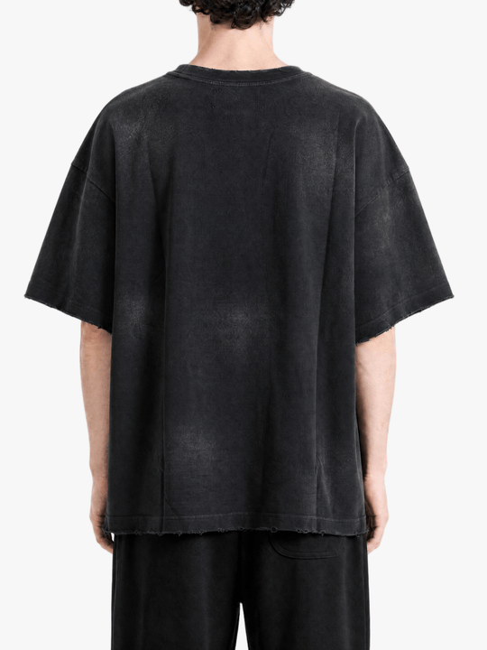 Black t-shirt, full body view