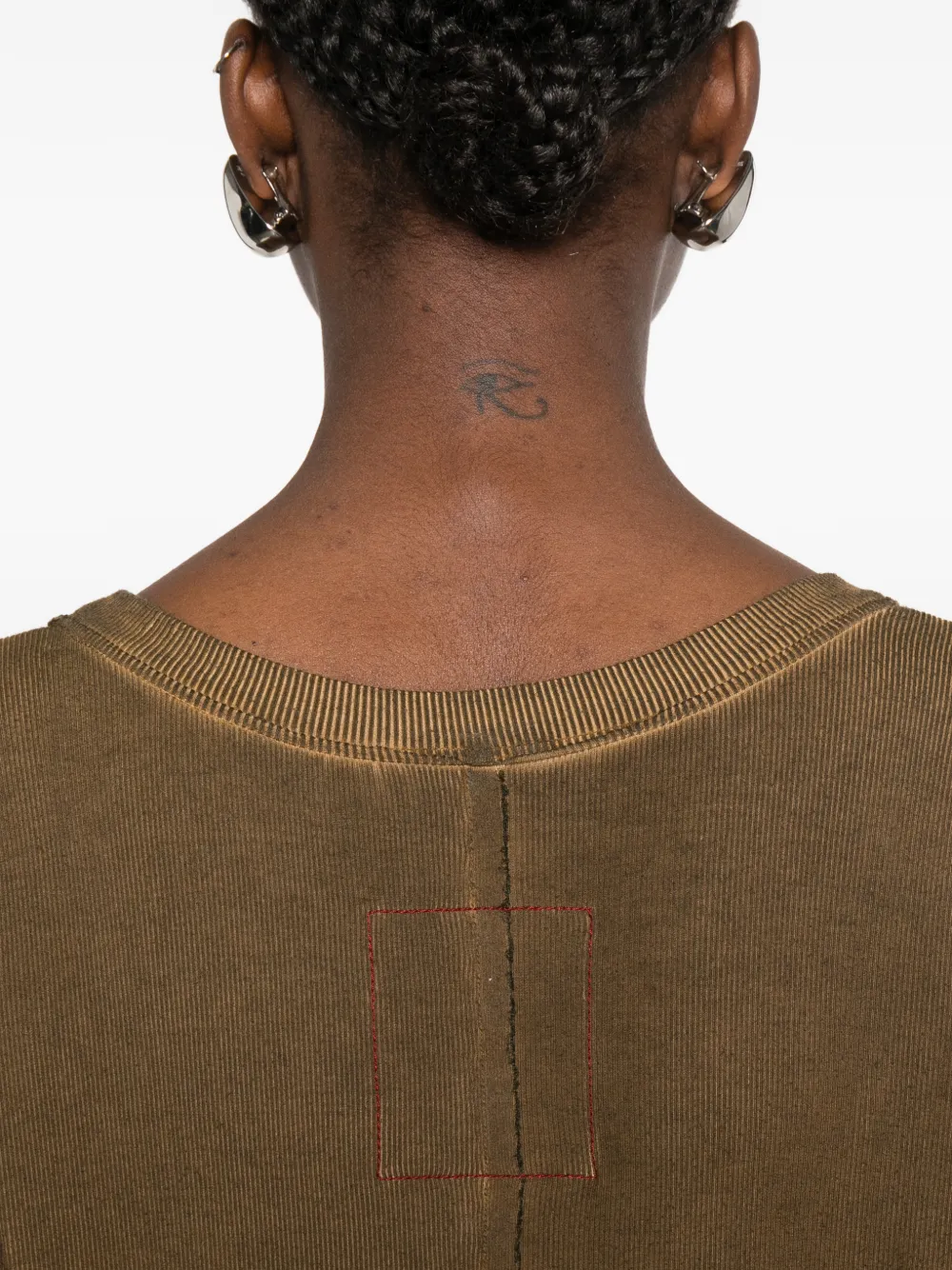 Close up of brown tops, showing texture of the viscose fabric