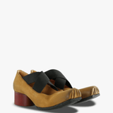 Tan shoes, front view