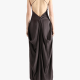 Purple dresses worn by a person, showing the dresses' fit