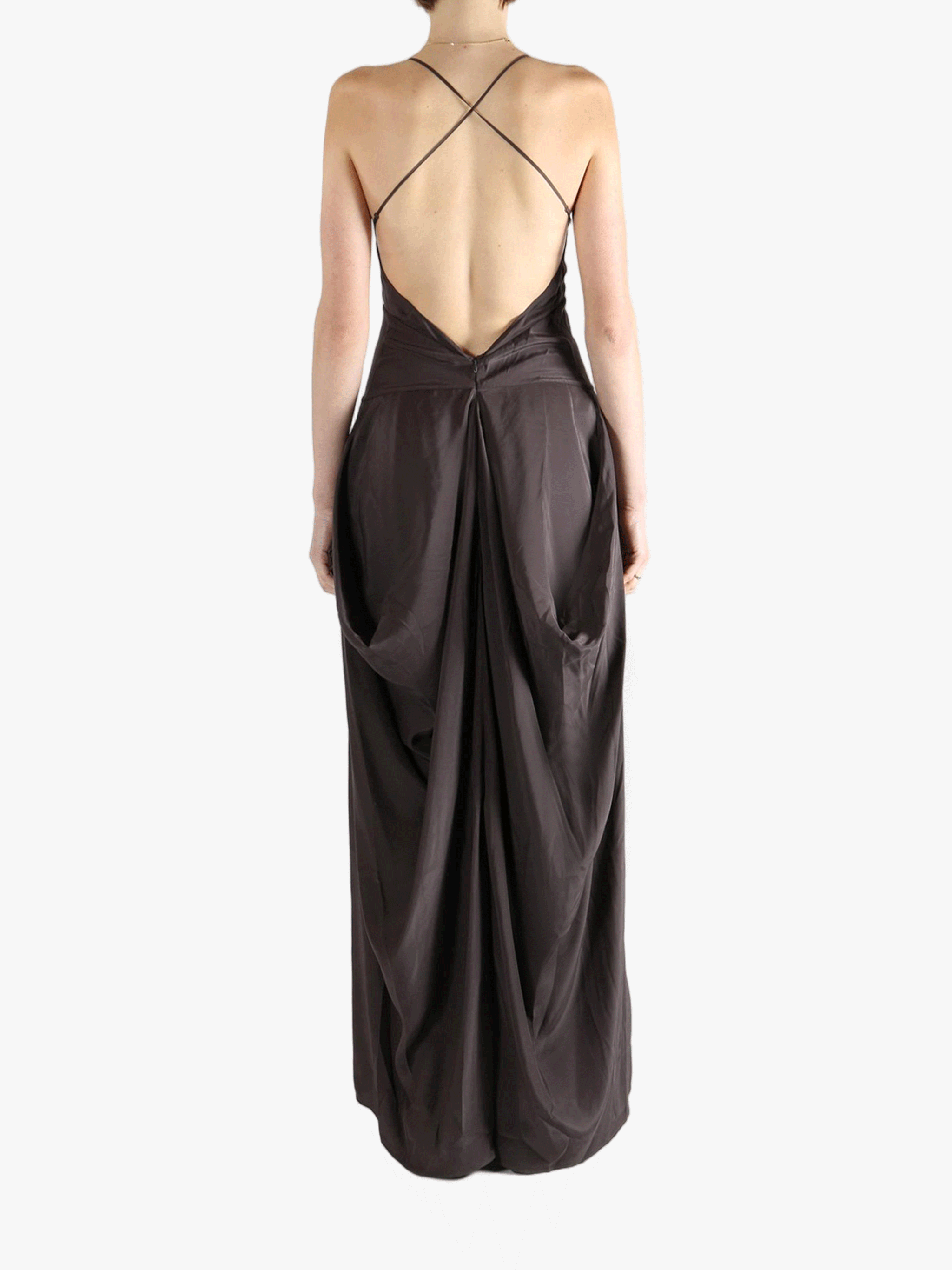 Purple dresses worn by a person, showing the dresses' fit