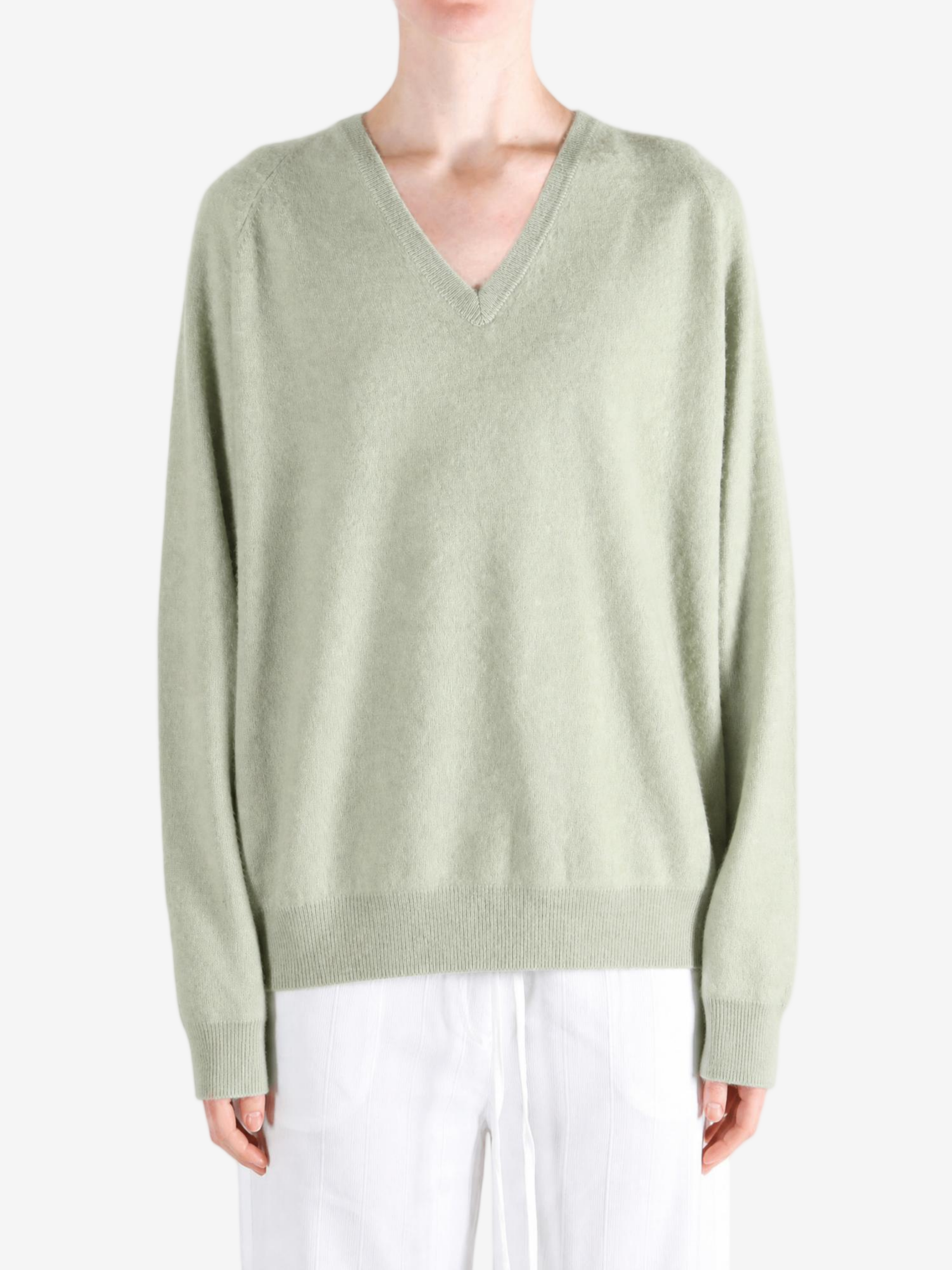 Green hoodie, full body view