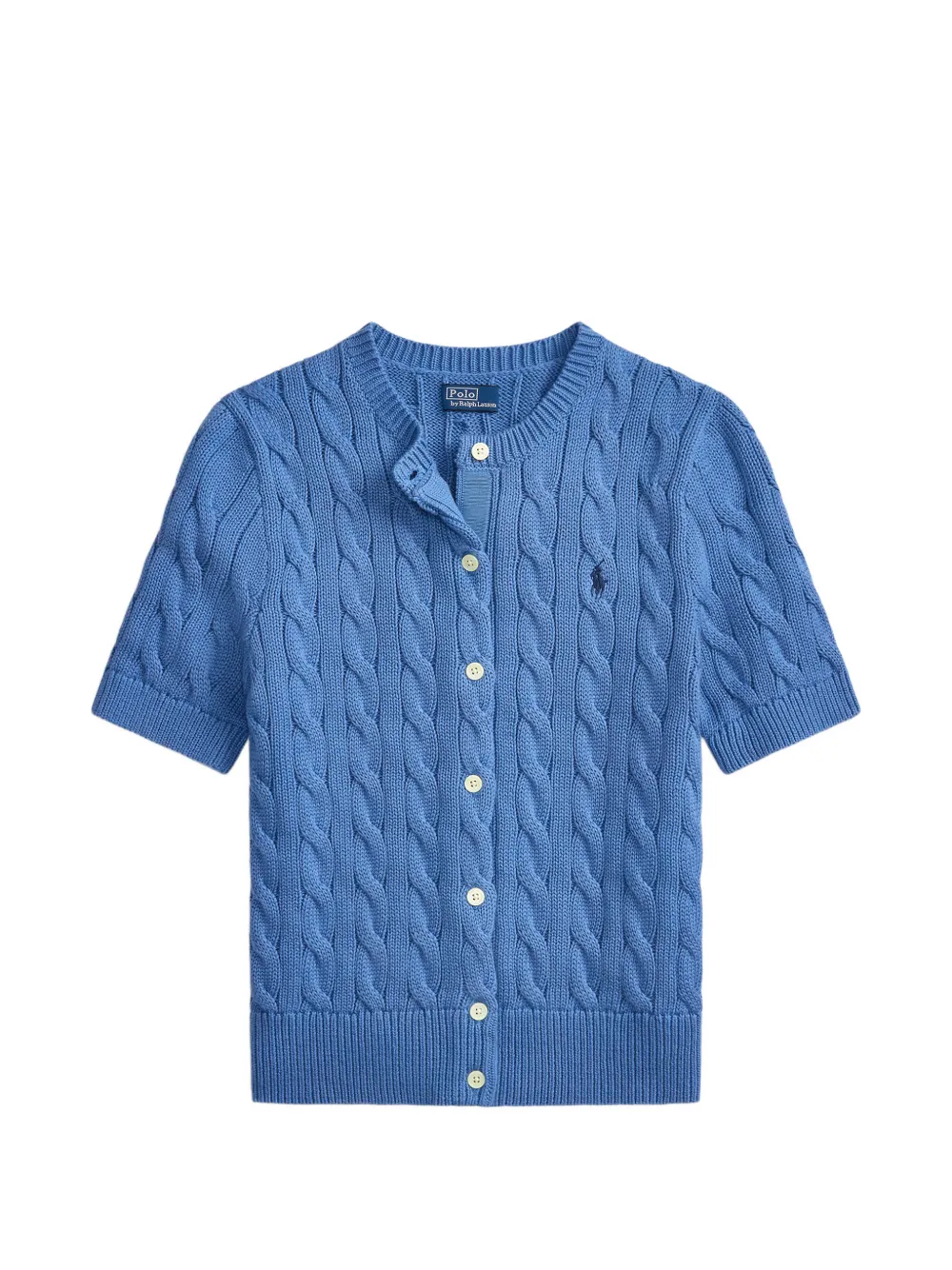 Blue knitwear, front view