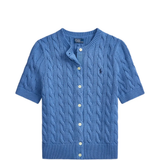 Blue knitwear, front view