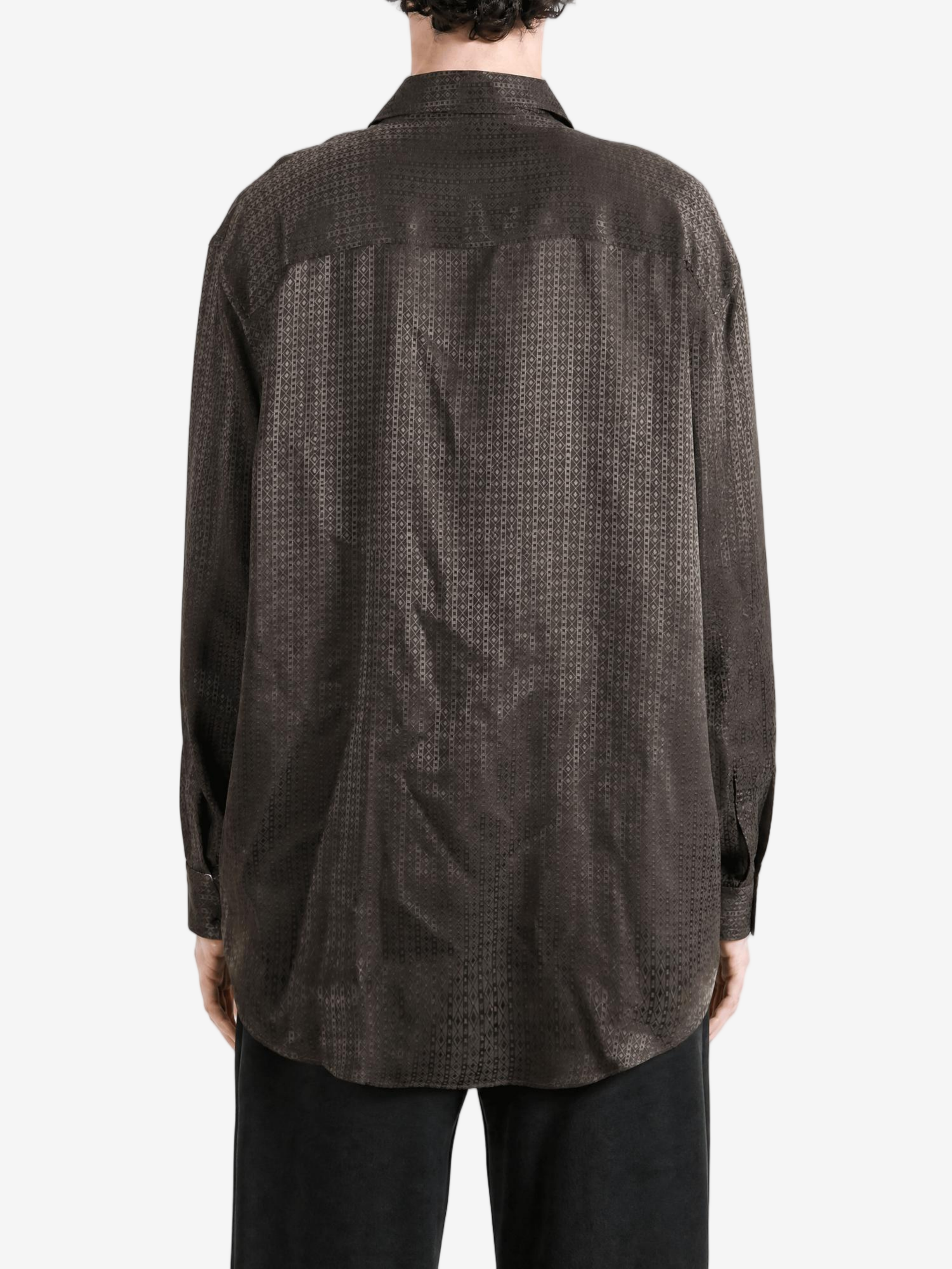 Brown shirt, full body view
