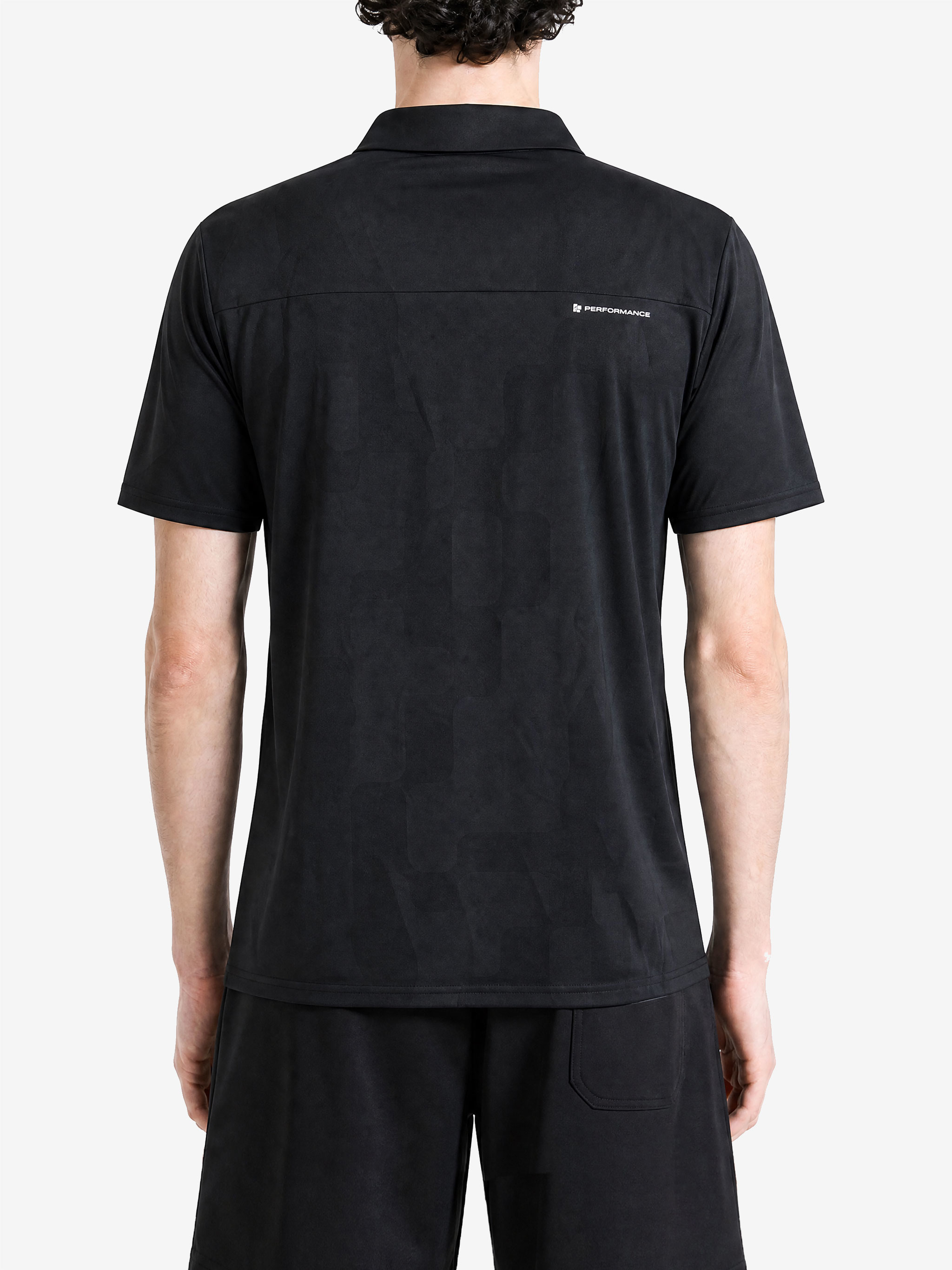 Black shirt, full body view