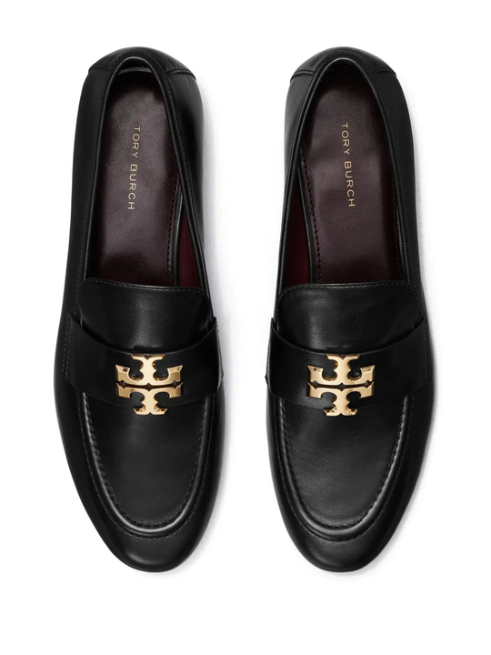 Black loafers-mules, up view