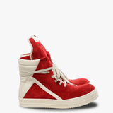 Red sneaker, front view