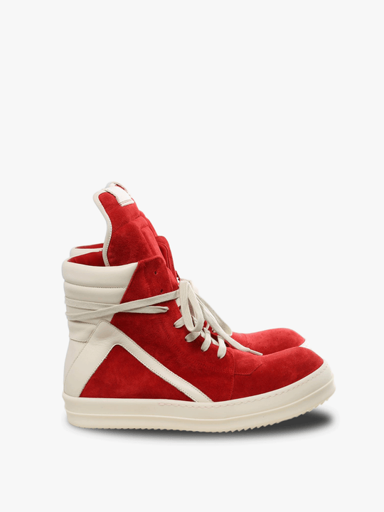 Red sneaker, front view