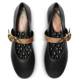 Black flats, front view