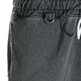 Close up of Black shorts, showing texture of the 100% cotton fabric