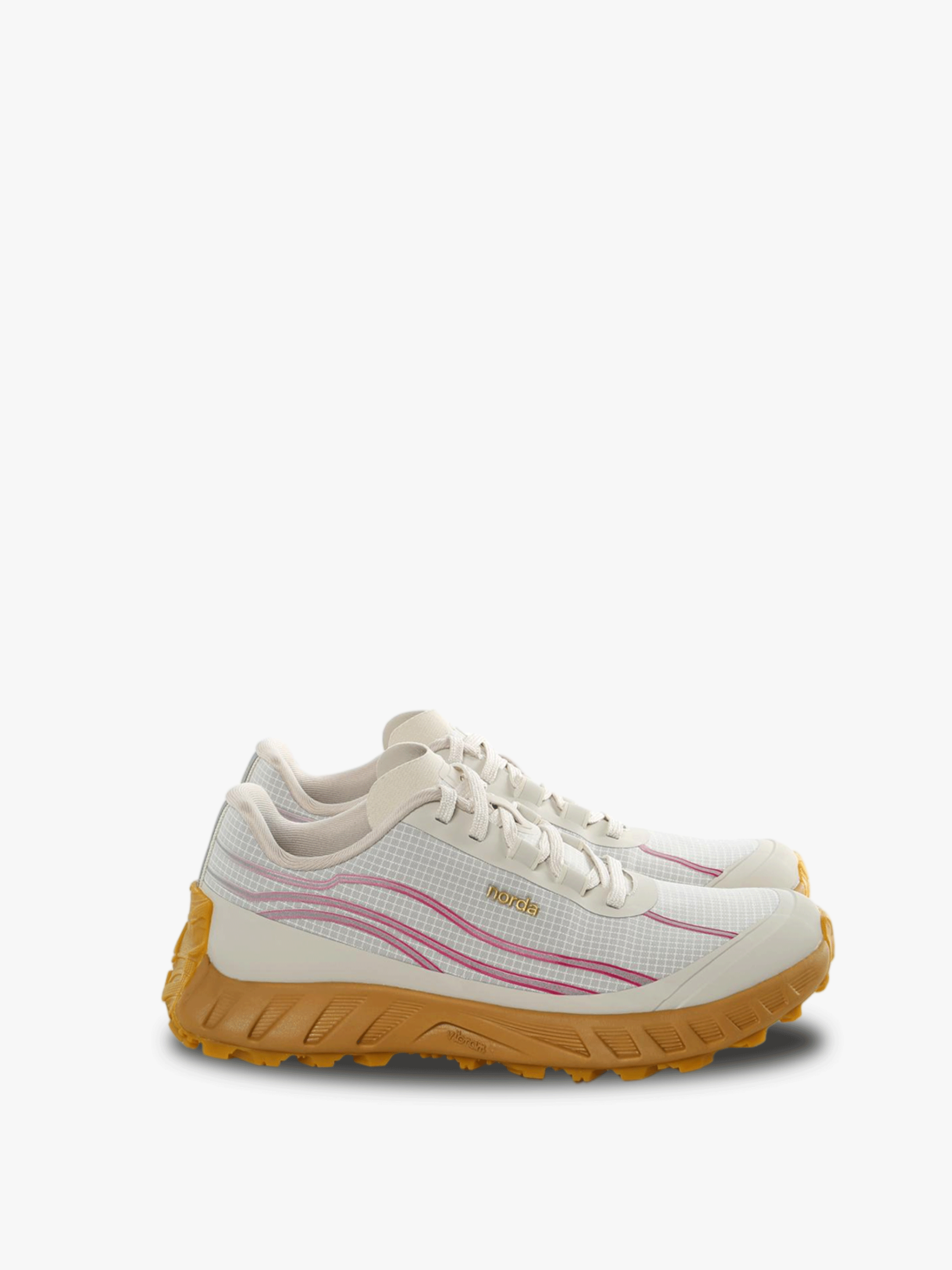 Grey sneakers, front view