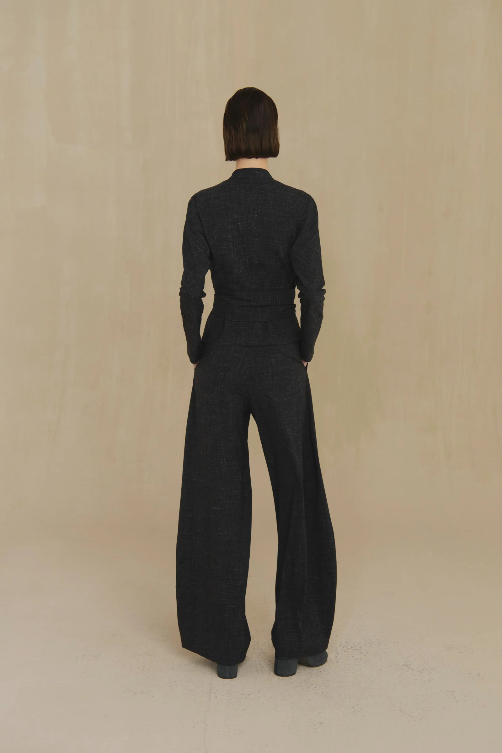 Black pants, full body view