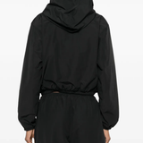 ALEXANDER WANG - Women Rhinestone Drawcord Shrunken Hoodie Jacket