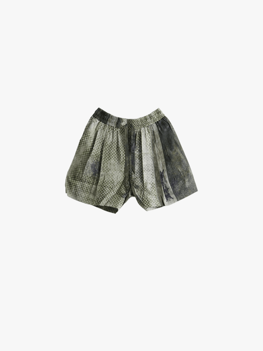 Green shorts, front view