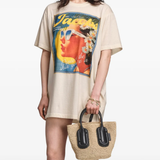 Tan bag, full body view