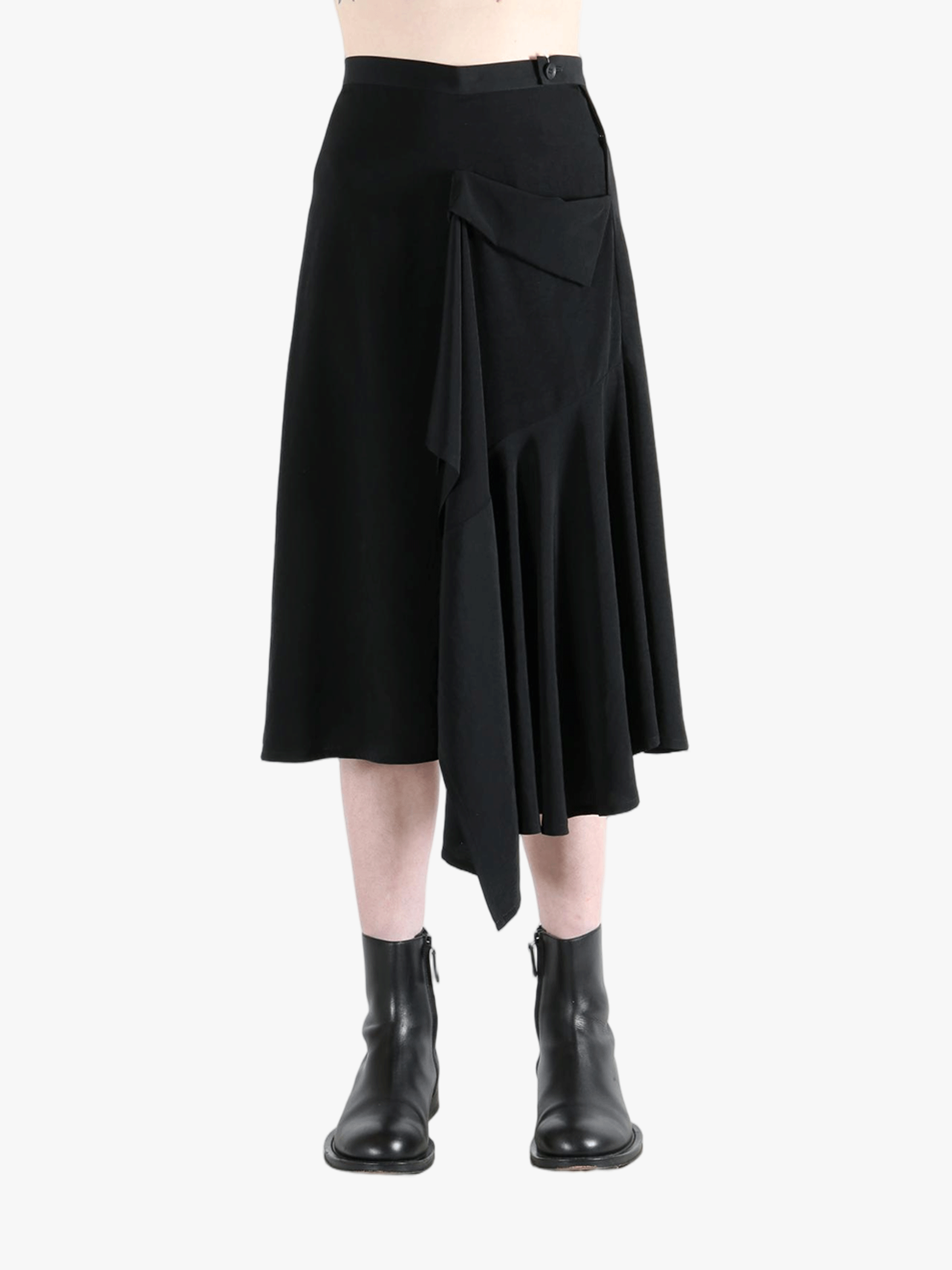 Black skirt worn by a person, showing the skirt fit