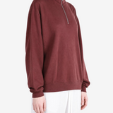 AURALEE - Women Super High Gauge Sweat Half Zip Pullover