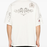 White t-shirt worn by a person, showing the t-shirt fit