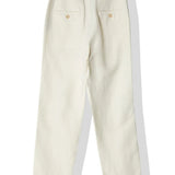 White pants, back view